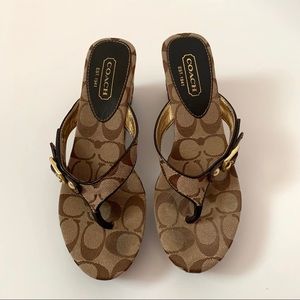 Coach Gracy Signature Platform Flip Flop Sandals